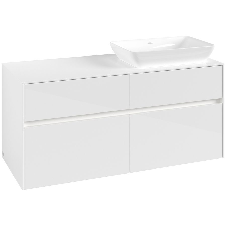 Wastafelonderkast Collaro 1200x548x500mm Glossy White C114B0DH