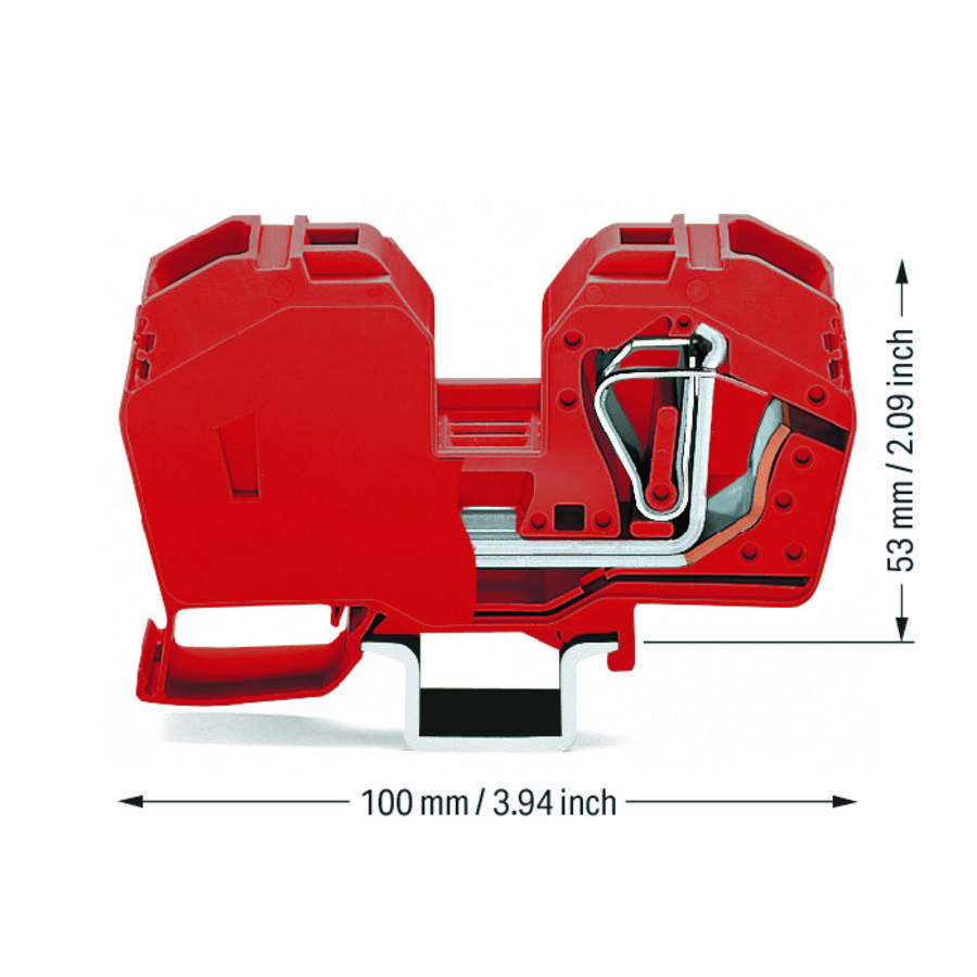 2-draads rijgklem 35mm² geint. afsluitplaat 285-633 VVE=15
