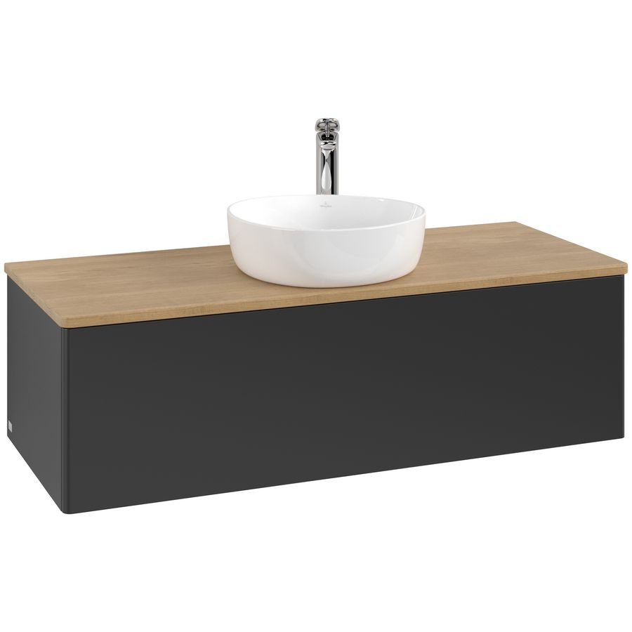 Wastafelonderkast Antao 1200x360x500mm Black Matt Lacquer K32051PD