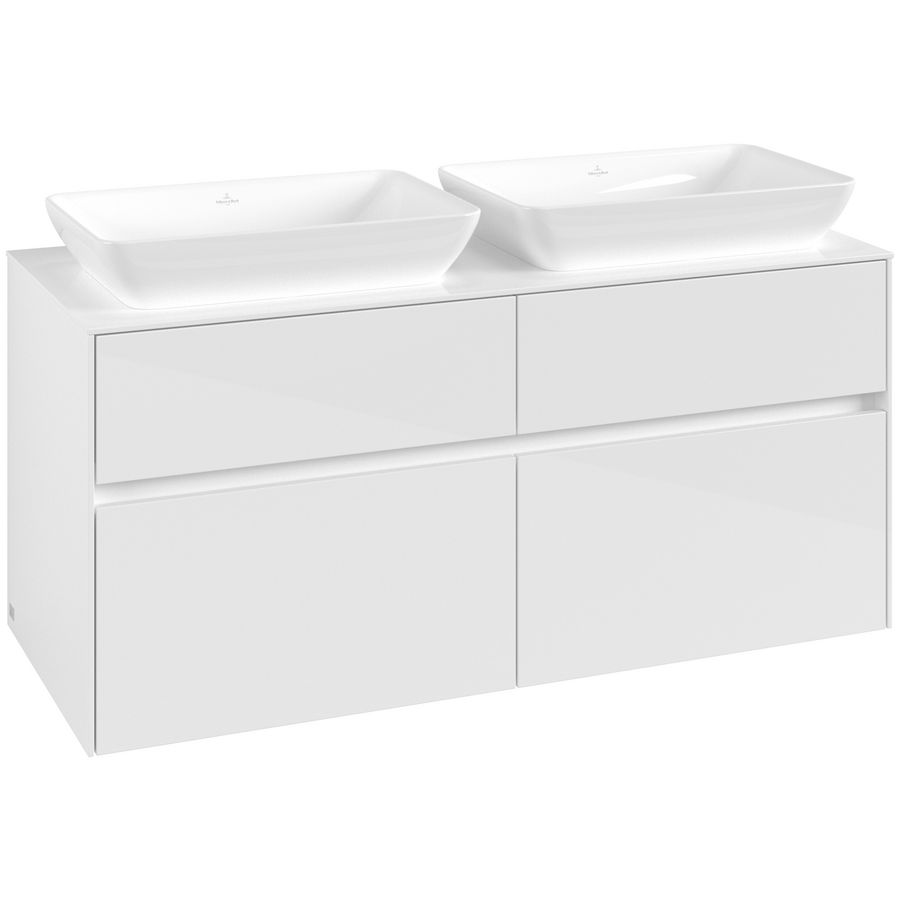 Wastafelonderkast Collaro 1200x548x500mm Glossy White C11500DH