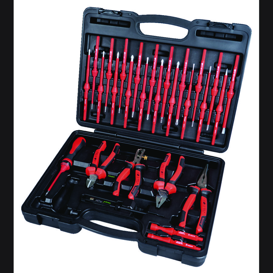 Gereedschapset 30-del. VarioPro schroevendraaiers (wisselkling) + tangen VDE 1000V