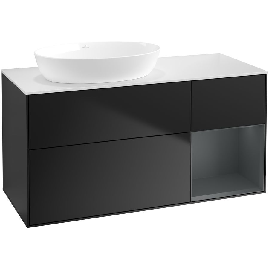 Wastafelonderkast Finion 1200x603x501mm Black Matt Lacquer FA51HGPD