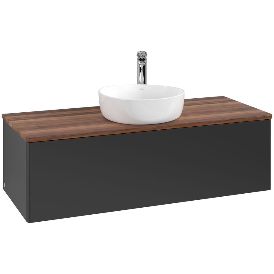 Wastafelonderkast Antao 1200x360x500mm Black Matt Lacquer K32052PD
