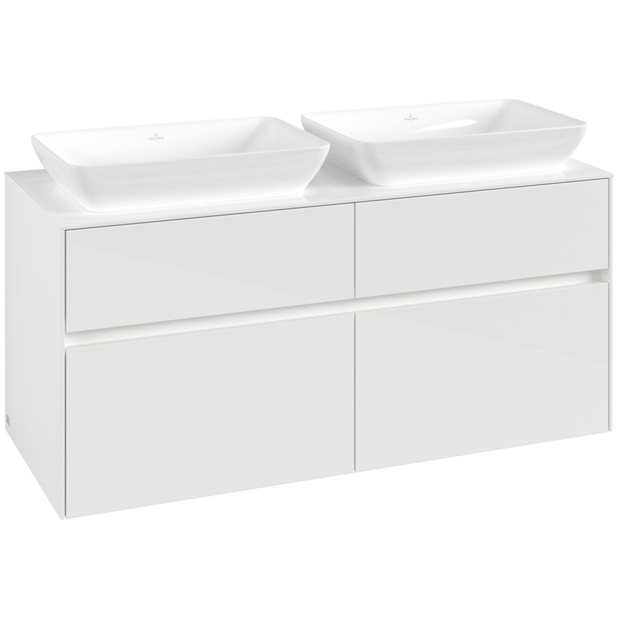 Wastafelonderkast Collaro 1200x548x500mm Glossy White C115B0DH