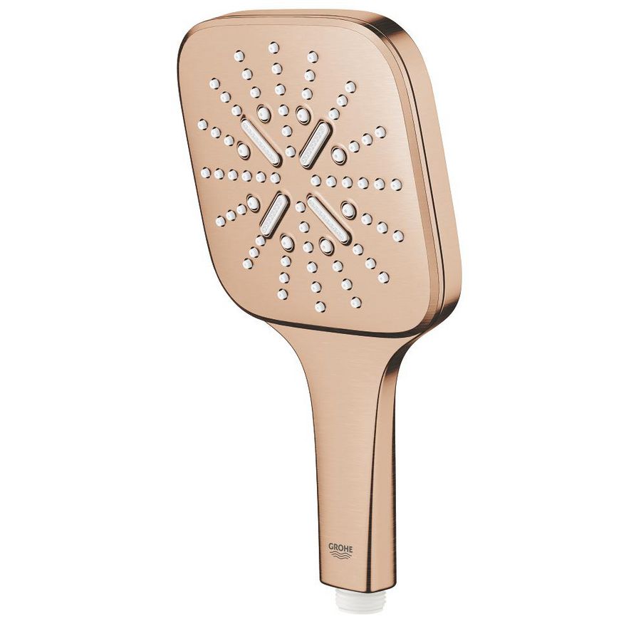 Handdouche rainsh. 130 smartact. cube 3 straalsoorten warm sunset geborsteld (mat bronskleurig)