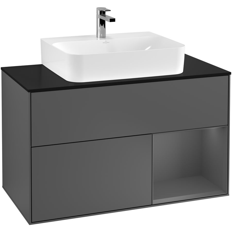 Wastafelonderkast Finion 1000x603x501mm Antr. Matt Lacquer F122GKGK