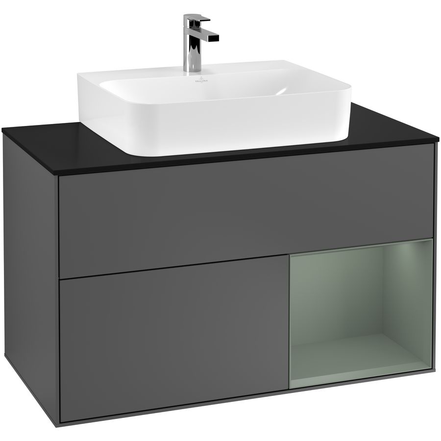 Wastafelonderkast Finion 1000x603x501mm Antr. Matt Lacquer F122GMGK