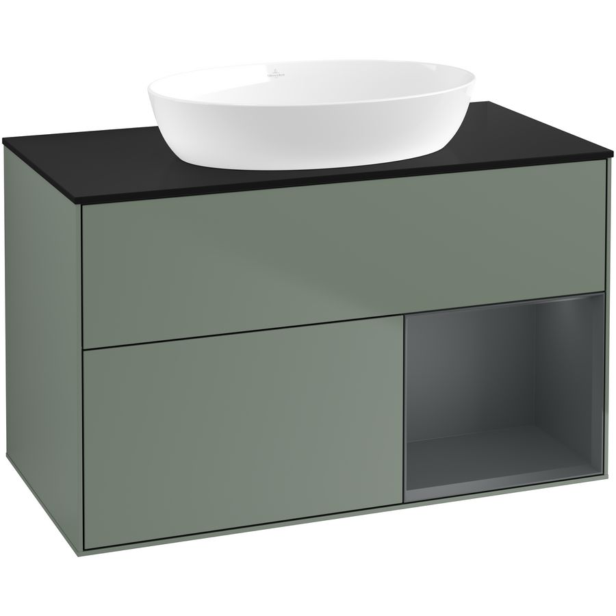 Wastafelonderkast Finion 1000x603x501mm Olive Matt Lacquer FA22HGGM