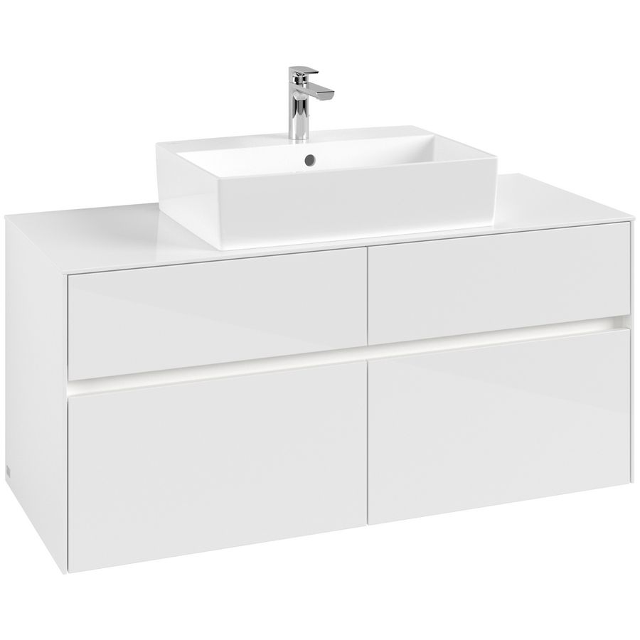 Wastafelonderkast Collaro 1200x548x500mm Glossy White C128B0DH
