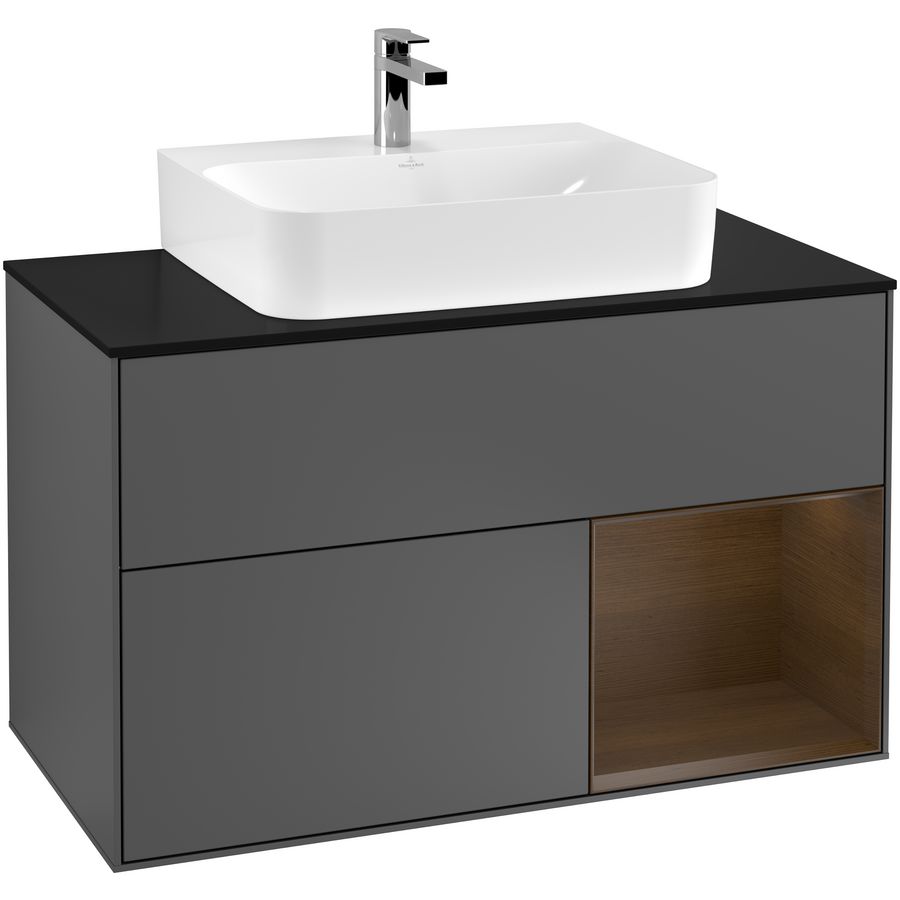 Wastafelonderkast Finion 1000x603x501mm Antr. Matt Lacquer F122GNGK