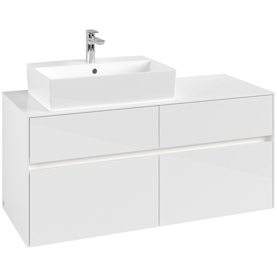 Wastafelonderkast Collaro 1200x548x500mm Glossy White C129B0DH