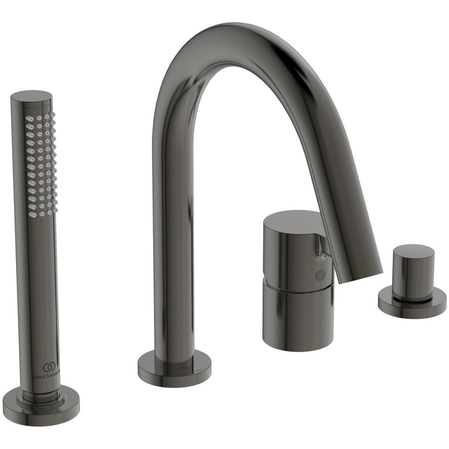 Joy badmengkraan 4-gats badrand met uitloop magnetic grey (grijs)