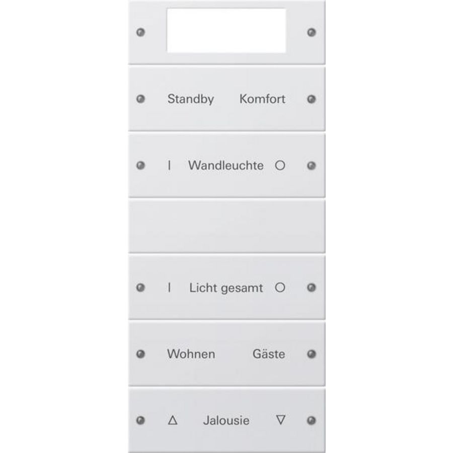 Wippenset 5-voudig Plus (2+3) beschr. System 55 zuiver wit m(gel.)