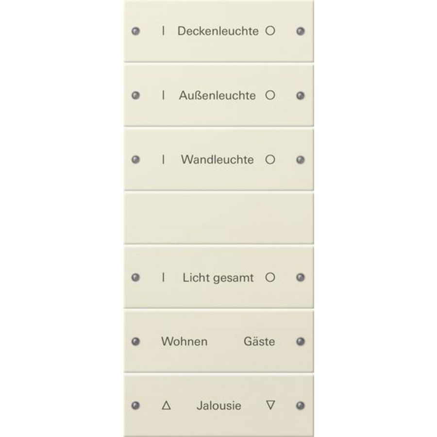 Wippenset 6-v (3+3) besch. System 55 creme wit(gel.)