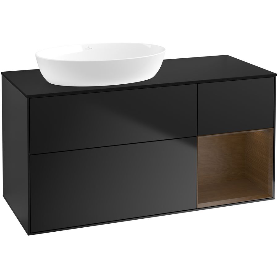 Wastafelonderkast Finion 1200x603x501mm Black Matt Lacquer FA52GNPD