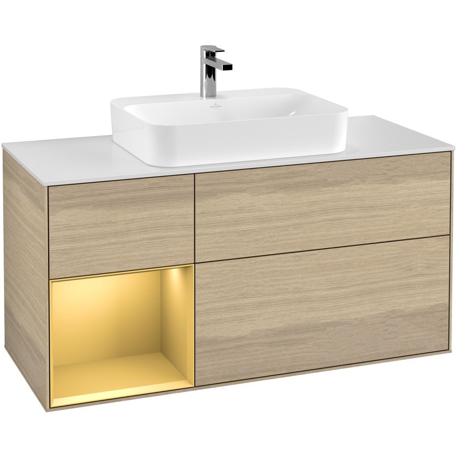 Wastafelonderkast Finion 1200x603x501mm Oak Veneer G411HFPC
