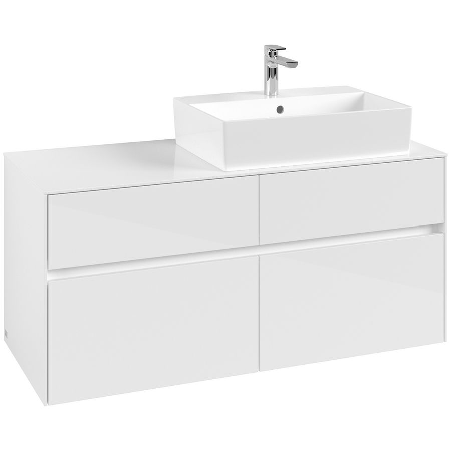 Wastafelonderkast Collaro 1200x548x500mm Glossy White C13000DH