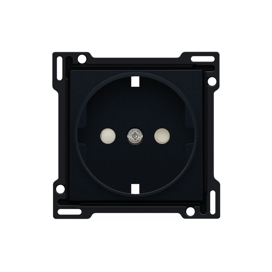 Afwerkingsset stopcontact randaarde/besch.afsl. black