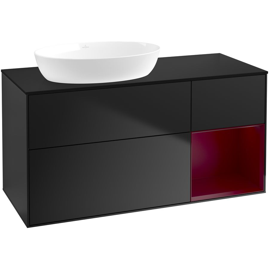 Wastafelonderkast Finion 1200x603x501mm Black Matt Lacquer FA52HBPD