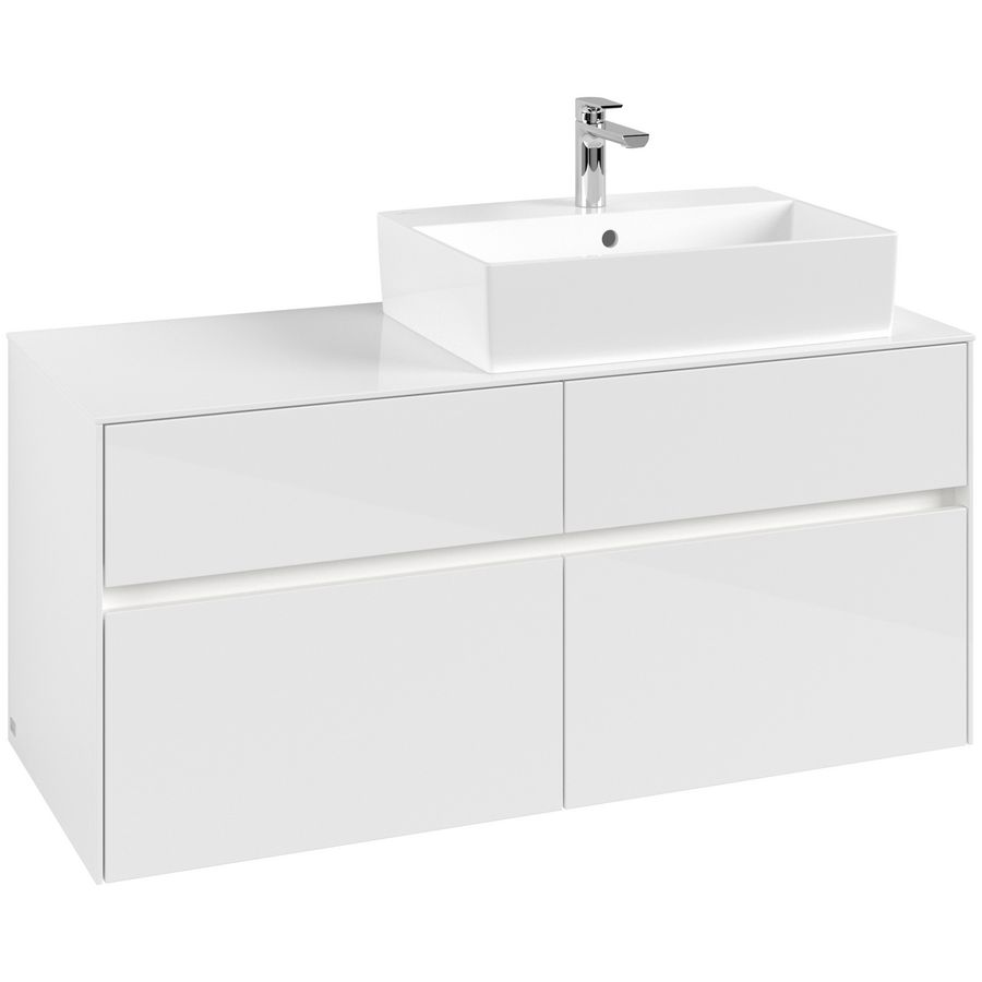 Wastafelonderkast Collaro 1200x548x500mm Glossy White C130B0DH