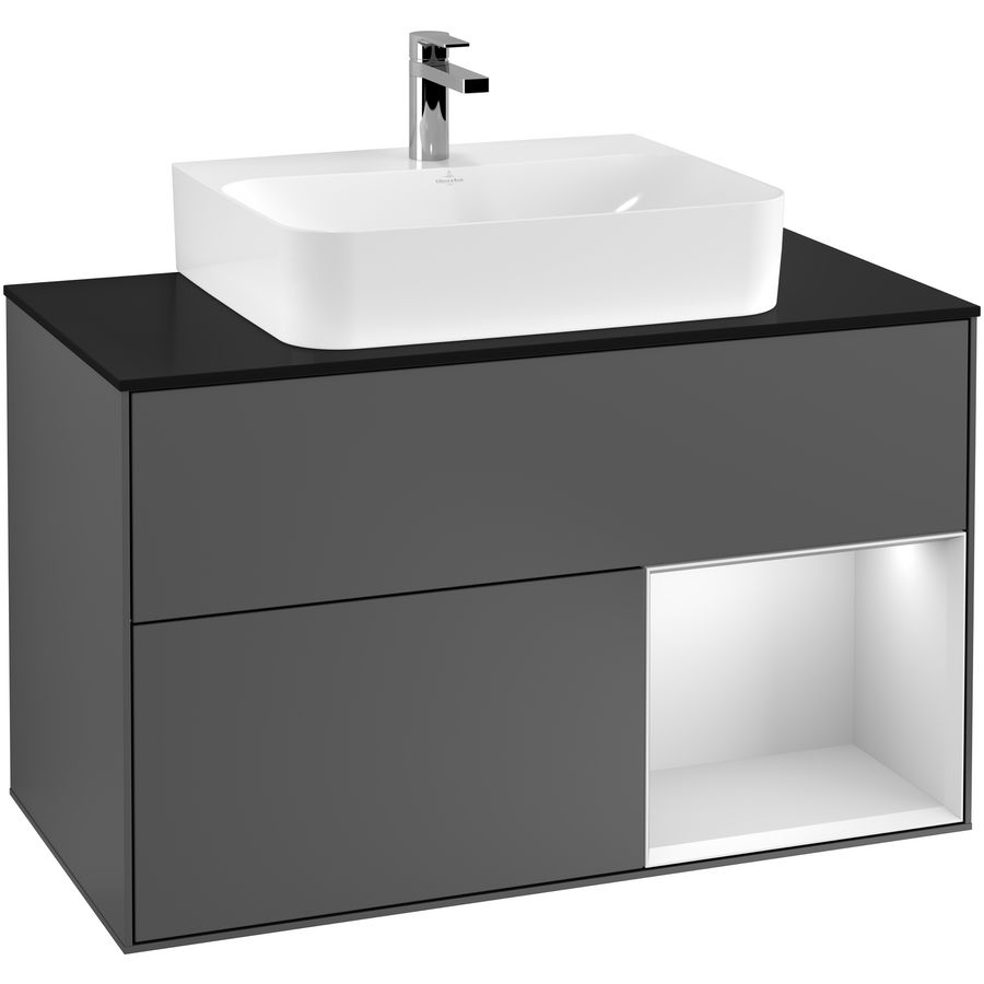 Wastafelonderkast Finion 1000x603x501mm Antr. Matt Lacquer F122MTGK