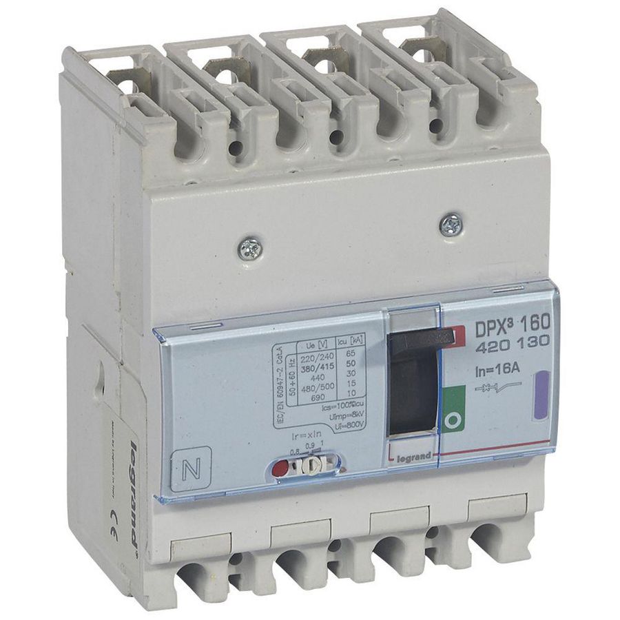 Vermogenschakelaar 160 Thermomagn. 16A 4-polig 50kA DPX3