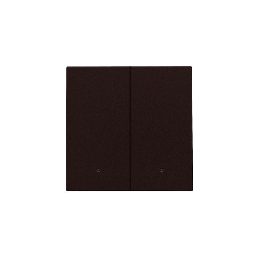 Afwerkingsset lens dubbele elektr. schakelaar/knop d.brown