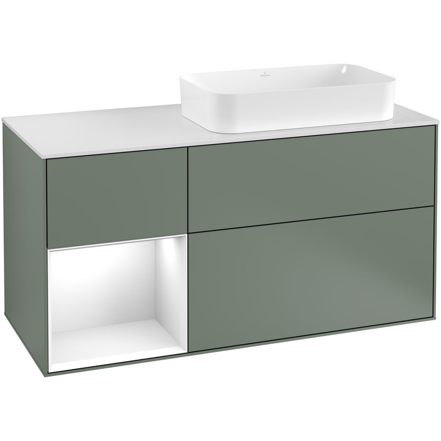 Wastafelonderkast Finion 1200x603x501mm Olive Matt Lacquer G271GFGM