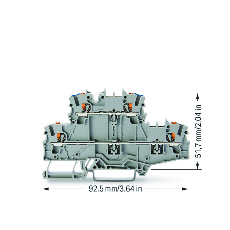 2-etageklem Met Druk Rijg-/rijgklem grijs 2202-2703 VVE=50