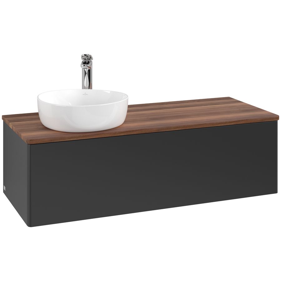Wastafelonderkast Antao 1200x360x500mm Black Matt Lacquer K33052PD