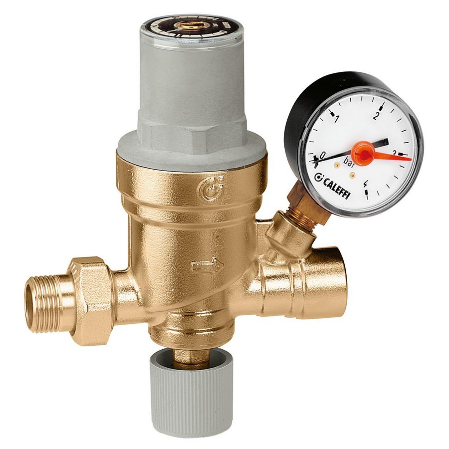 Vulcombinatie instelb. 0,2 tot 4bar + manometer 1/2"bn.xbt.