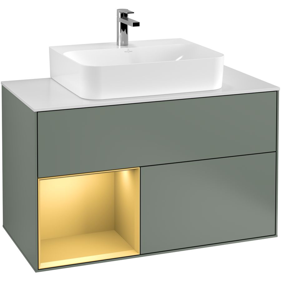 Wastafelonderkast Finion 1000x603x501mm Olive Matt Lacquer G111HFGM