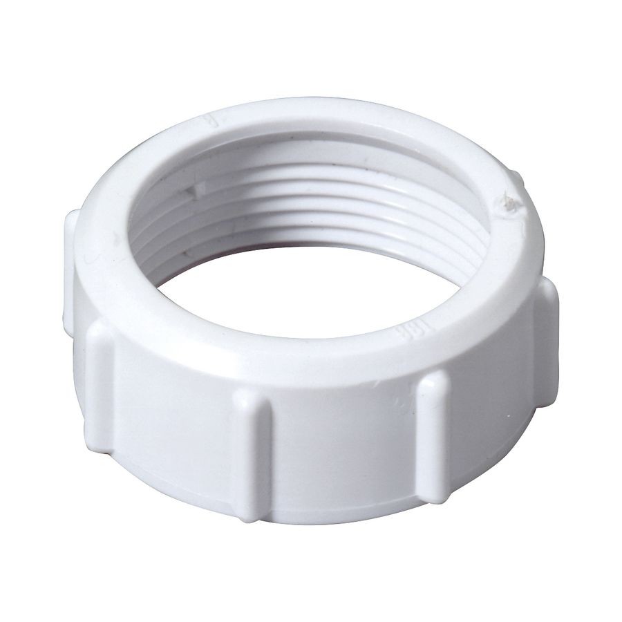 Uitlaatwartelmoer PP wit v. sifon 1.1/4" McAlpine