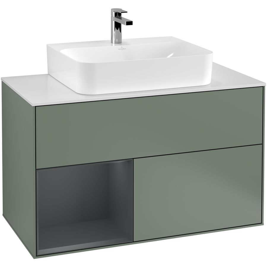 Wastafelonderkast Finion 1000x603x501mm Olive Matt Lacquer G111HGGM
