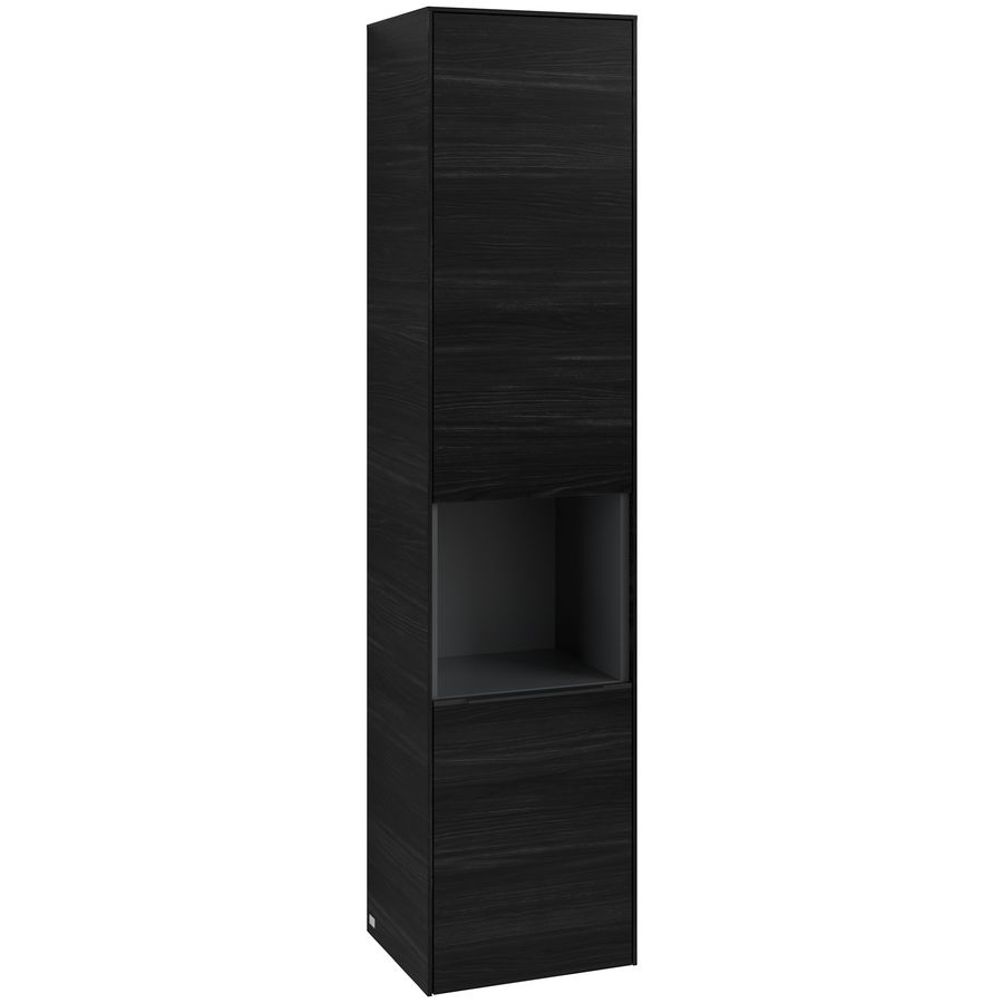 Hoge kast SUBWAY 3.0 400x1710x362mm Black Oak C58901AB greep Volcano Black