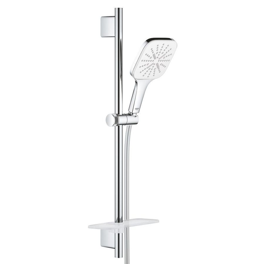 Glijstangset rainshower 130 smartact. cube 60cm moonwhite
