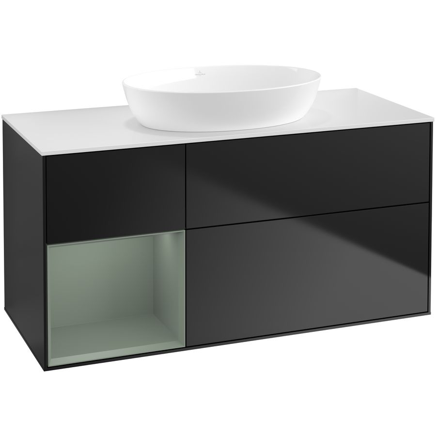 Wastafelonderkast Finion 1200x603x501mm Black Matt Lacquer FA61GMPD