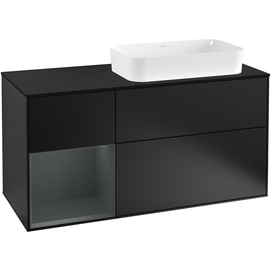 Wastafelonderkast Finion 1200x603x501mm Black Matt Lacquer G272HGPD