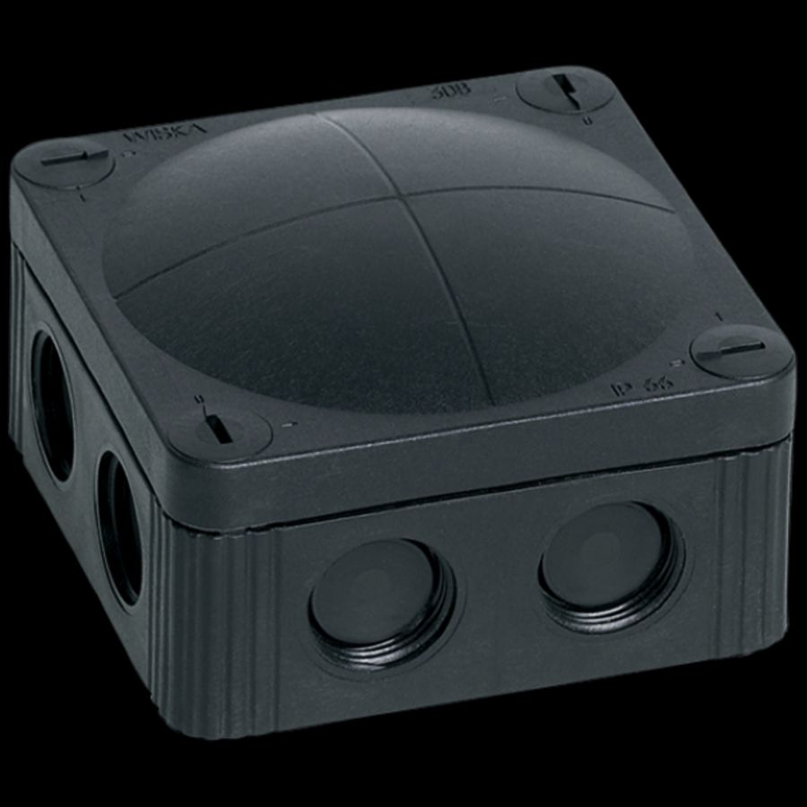 Kunststof kabeldoos 85x85mm 8xinvoer M20x1,5 zwart