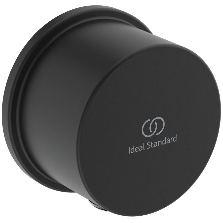 idealrain wandaansluitbocht rond g1/2" silk black (mat zwart) BC808XG