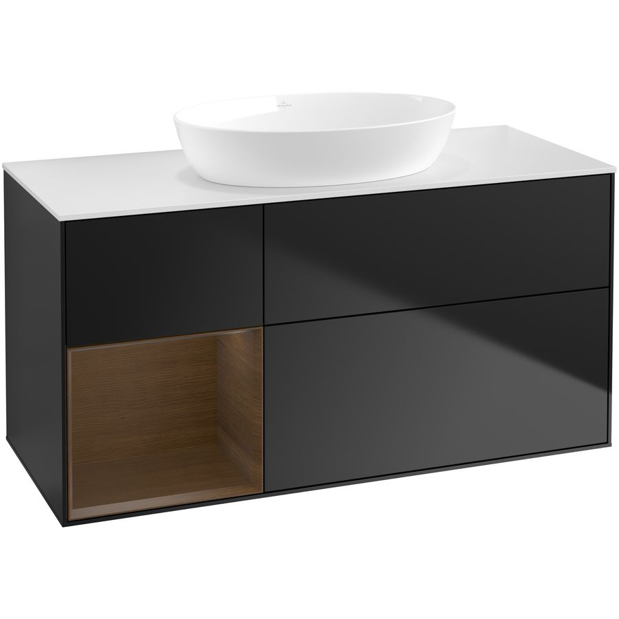Wastafelonderkast Finion 1200x603x501mm Black Matt Lacquer FA61GNPD