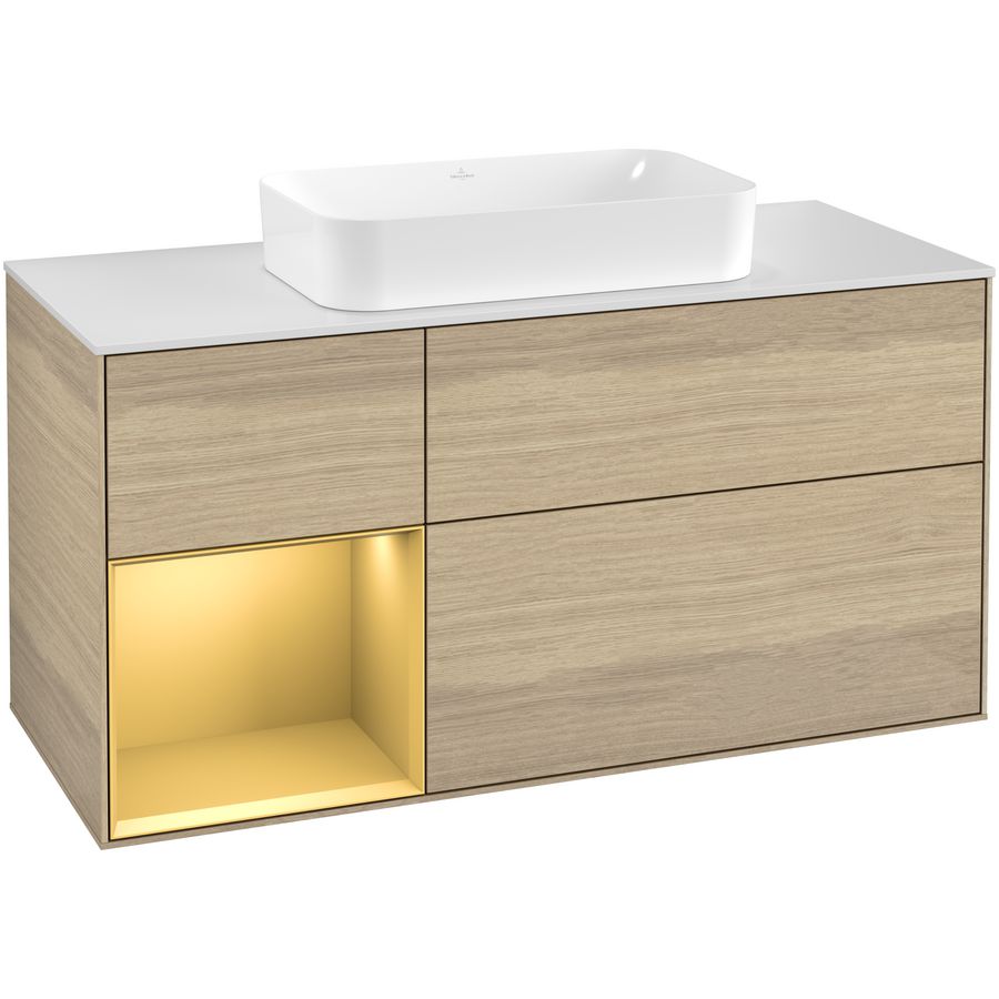 Wastafelonderkast Finion 1200x603x501mm Oak Veneer G291HFPC