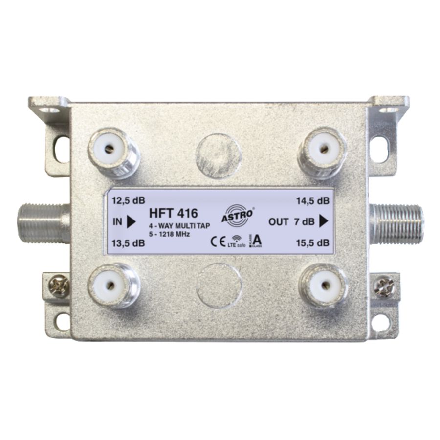 Multi-tap 4-voudig 13-16dB aftakdemping retour met f-aans.