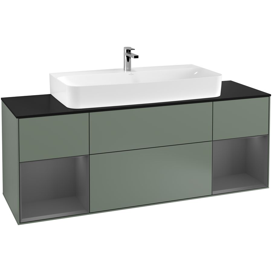 Wastafelonderkast Finion 1600x603x501mm Olive Matt Lacquer G212GKGM