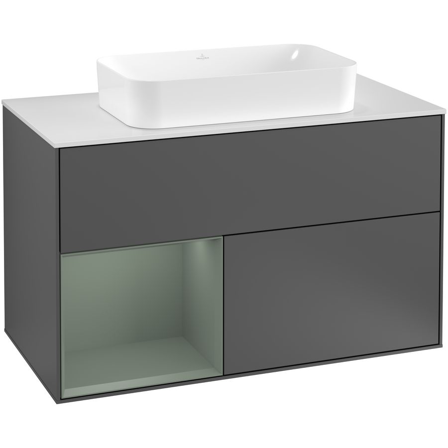 Wastafelonderkast Finion 1000x603x501mm Antr. Matt Lacquer F241GMGK