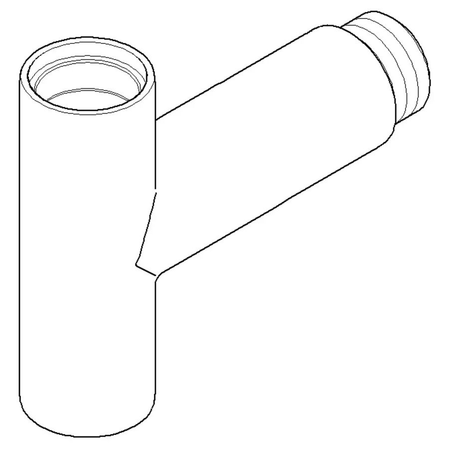 Aansluiting v. kraanbuis T-stuk 25x75mm Mat Wit