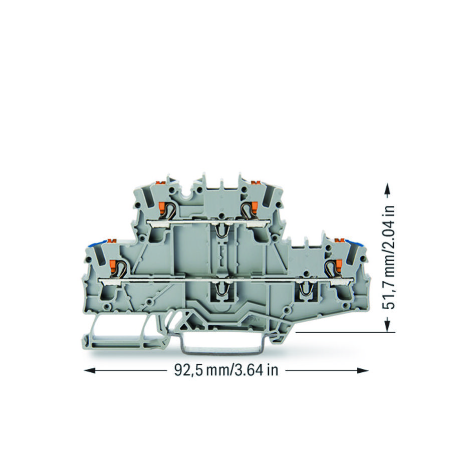 2-etageklem Met Druk Rijg-/rijgklem grijs 2202-2702 VVE=50