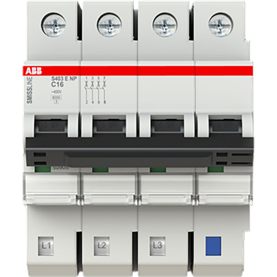 Installatieautomaat SmissLine S400E 3P+N C16 6kA