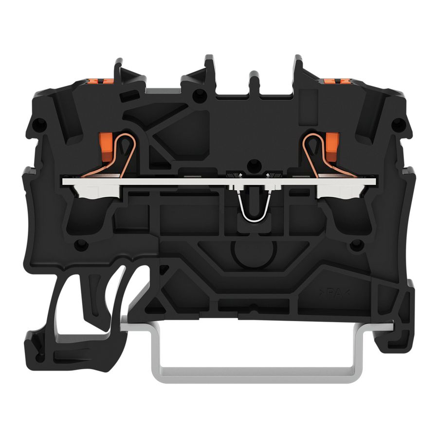 2-draads rijgklem Met drukknop 2,5 mm² zwart VVE=100