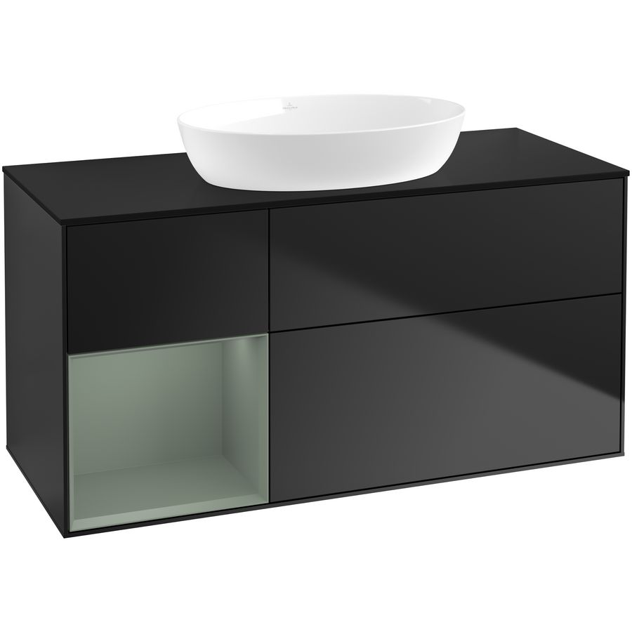 Wastafelonderkast Finion 1200x603x501mm Black Matt Lacquer FA62GMPD